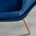2x Pesaro Navy Velvet Dining Chairs Gold Legs