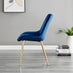 Novara 100cm Gold Round Dining Table and 4 Navy Pesaro Gold Leg Chairs