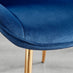 Andria Gold Leg Marble Effect Dining Table and 6 Navy Pesaro Gold Leg Chairs