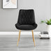 Leonardo 4 Gold Dining Table and 4 Black Pesaro Gold Leg Chairs