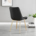 Imperia 4 Black Dining Table and 4 Black Pesaro Gold Leg Chairs