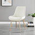 2x Pesaro Cream Velvet Dining Chairs Gold Legs