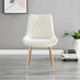 Novara 100cm Gold Round Dining Table and 4 Cream Pesaro Gold Leg Chairs