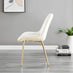 Novara 100cm Round Gold Leg Dining Table & 2 Cream Pesaro Gold Leg Chairs