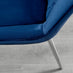 Enna White Glass Extending Dining Table and 4 Navy Pesaro Silver Leg Chairs