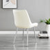2x Pesaro Cream Velvet Dining Chairs Silver Legs