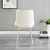 2x Pesaro Cream Velvet Dining Chairs Silver Legs