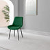 2x Pesaro Green Velvet Dining Chairs Black Legs