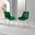 2x Pesaro Green Velvet Dining Chairs Silver Legs