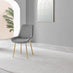 2x Pesaro Grey Velvet Dining Chairs Gold Legs