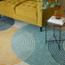 Retro Blue & Yellow Arches Rug 120x170