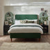 Romy Green Recycled Fabric Double Bed Frame