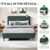 Romy Green Recycled Fabric Double Bed Frame