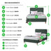 Romy Green Recycled Fabric Double Bed Frame