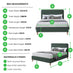 Romy Green Recycled Fabric King Bed Frame