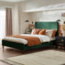 Romy Green Recycled Fabric King Bed Frame