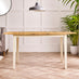 Salcombe Rectangular Oak and Cream Solid Wood Extending 6 Seater Dining Table