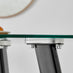 Seattle Glass and Black Leg Square Dining Table & 4 Grey Milan Black Leg Chairs