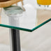 Seattle Square Glass and Black Metal 2-4 Seater Dining Table