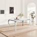 Skye Rectangular White Marble Effect Dining Table & 4 Grey Velvet Belgravia Chairs