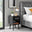 Taylor 1 Drawer Black Bedside Table Silver Handles
