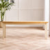 Tenby Cream and Oak Solid Wood Large Dining Bench