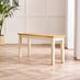 Salcombe Small Rectangular Wooden Table & 2 Tenby Small Benches
