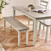 Salcombe Extending Light Grey Wooden Table with 4 Whitby Chairs & 1 Large Bench