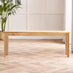 Tenby Oak Effect Solid Wood Large Dining Bench