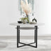 Adley Round Grey Concrete Effect Dining Table 4 Terracotta Anika Swivel Chairs