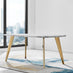 Andria Gold Leg Marble Effect Dining Table and  6 White Corona Gold Leg Chairs