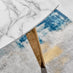 Andria Gold Leg Marble Effect Dining Table and  6 White Corona Gold Leg Chairs