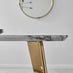 Andria Gold Leg Marble Effect Dining Table and  6 White Corona Gold Leg Chairs
