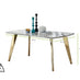 Andria Gold Leg Marble Effect Dining Table and  6 Grey Pesaro Gold Leg Chairs