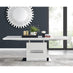 Arezzo Large Extending Dining Table and 8 Navy Velvet Milan Black Leg Chairs