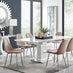 Arezzo Large Extending Dining Table and 8 Cappuccino Corona Silver Leg Chairs