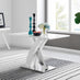 Atlanta White High Gloss And Chrome Metal Rectangle Dining Table And 4 Black Milan Dining Chairs Set