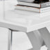 Atlanta 4 White Dining Table and 4 Cream Pesaro Silver Leg Chairs