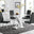Atlanta White High Gloss And Chrome Metal Rectangle Dining Table And 4 Black Milan Dining Chairs Set