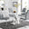 Atlanta White High Gloss And Chrome Metal Rectangle Dining Table And 4 Elephant Grey Murano Dining Chairs Set