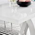 Atlanta 6 White Dining Table and 6 Grey Pesaro Silver Leg Chairs