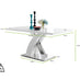 Atlanta Modern Rectangle Chrome Metal High Gloss White Dining Table And 6 Mustard Lorenzo Chairs Set