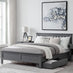 Azure Grey Solid Pine Double Bed Frame + Windsor Mattress + 2 Drawers