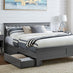 Azure Grey Solid Pine King Bed Frame + 4 Drawers