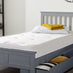 Azure Grey Solid Pine Single Bed Frame + Windsor Mattress + 2 Drawers