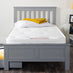 Azure Grey Solid Pine Single Bed Frame + 2 Drawers