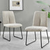 2x Halle Taupe Fabric Dining Chairs Black Legs