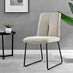 2x Halle Taupe Fabric Dining Chairs Black Legs