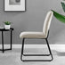 2x Halle Taupe Fabric Dining Chairs Black Legs