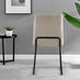 2x Halle Taupe Fabric Dining Chairs Black Legs